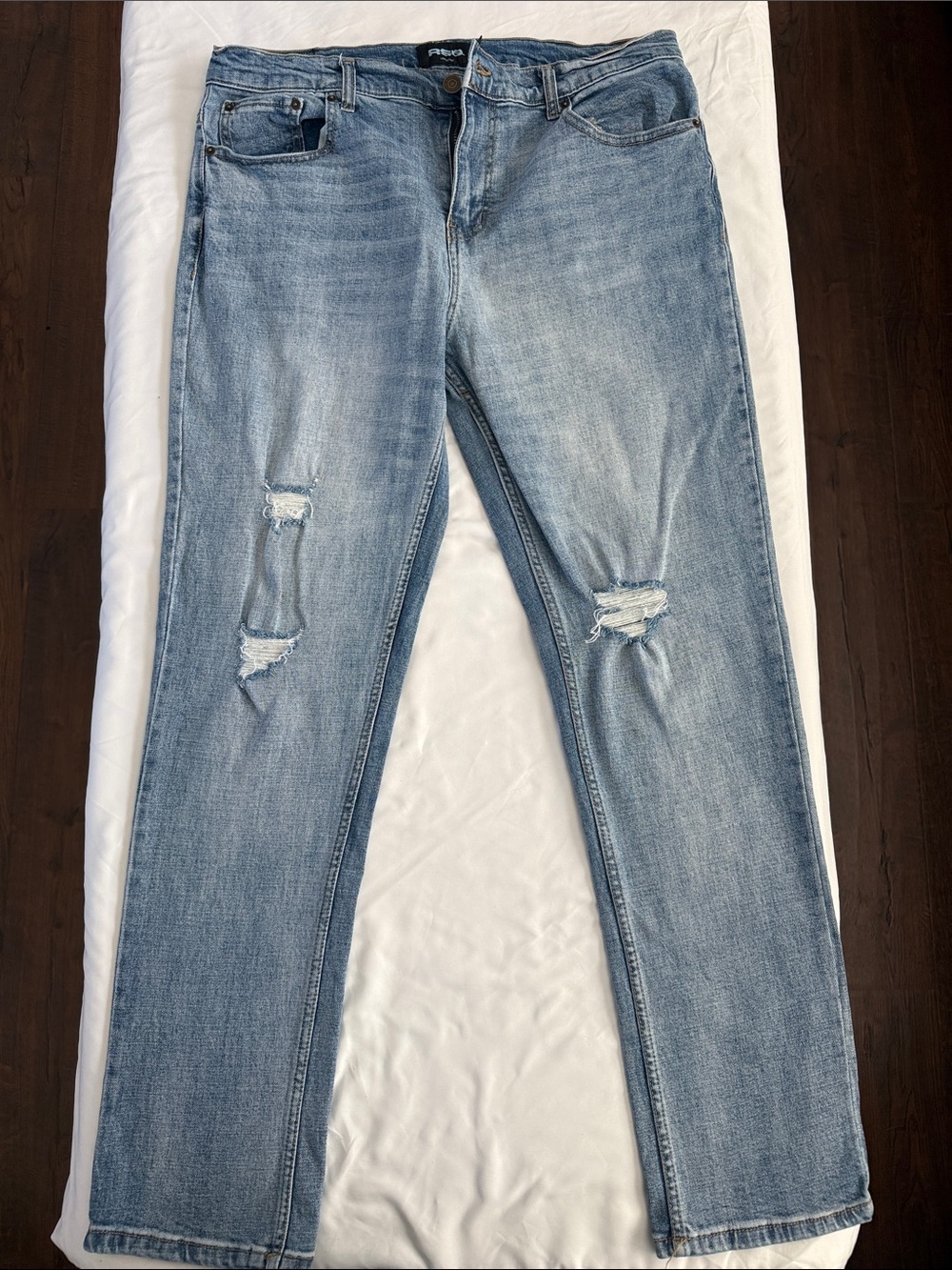 RSQ Men’s Straight Leg Distressed Jeans, Size 34 X 32